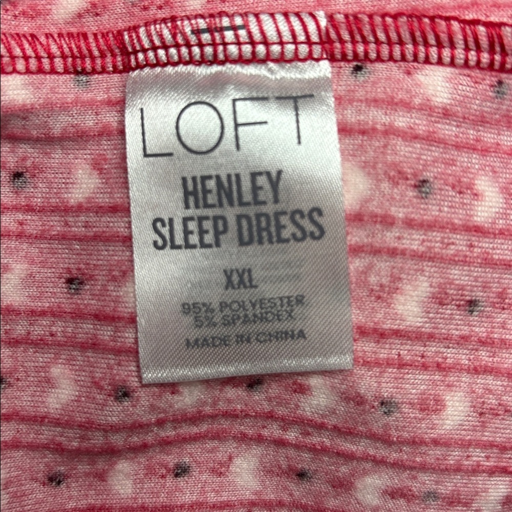 🤍LOFT Woman’s Knit Henley Sleep Dress Nightgown Valentine’s Day Hearts Love - Picture 6 of 10